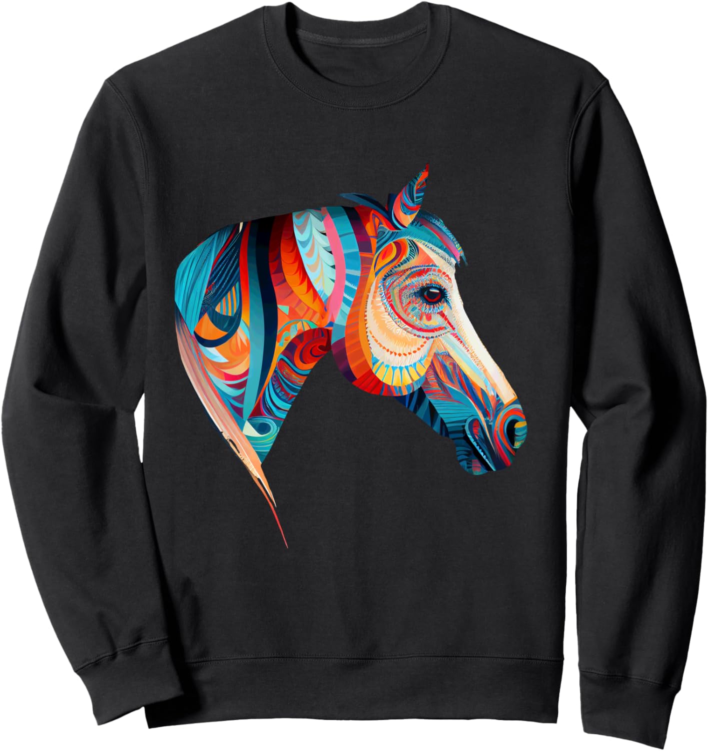 

Толстовка, Яркое изображение головы лошади на толстовке Colorful Abstract Horse Head Pattern Inspiration, черный