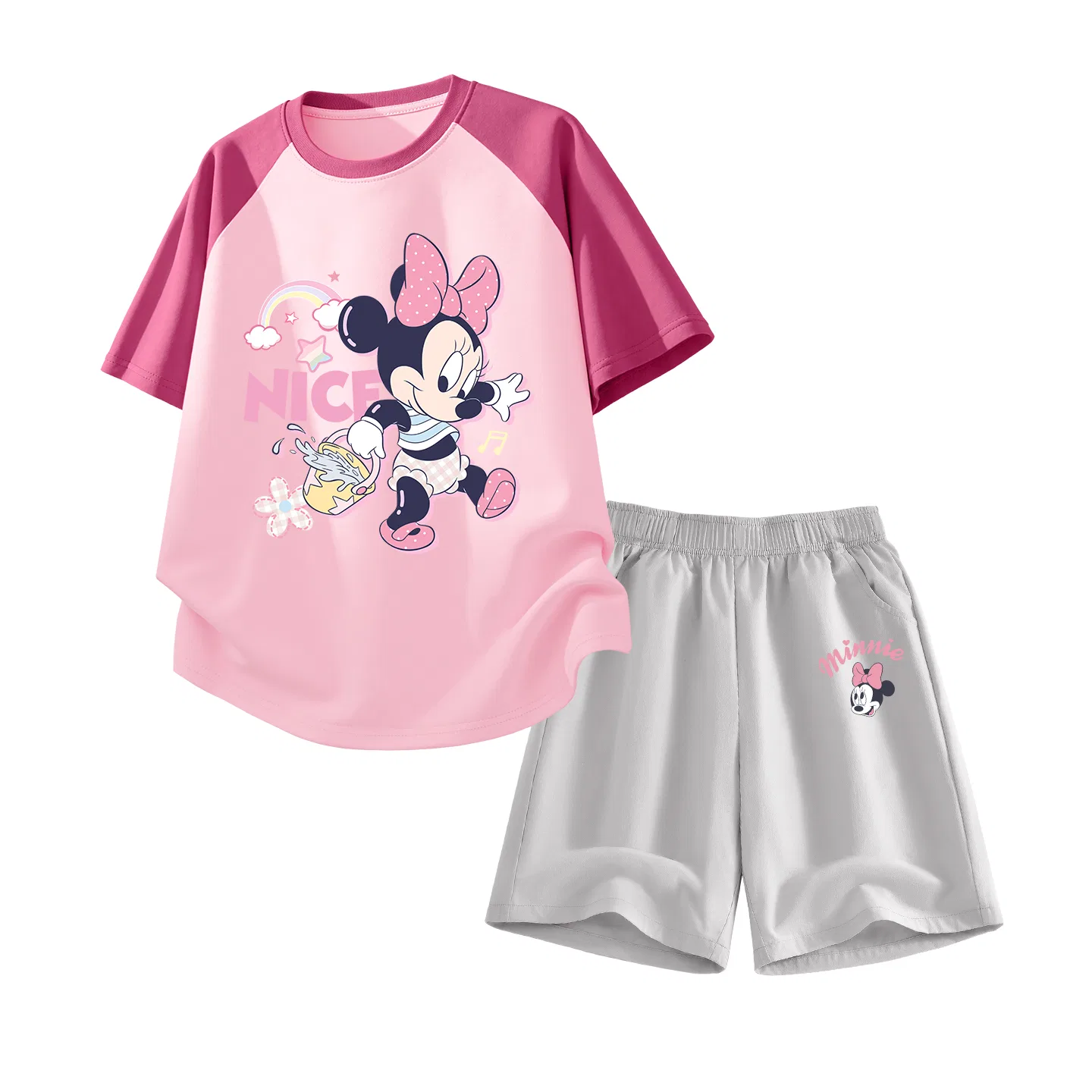Детский спортивный костюм Disney Kids с круглым вырезом, красный/серый