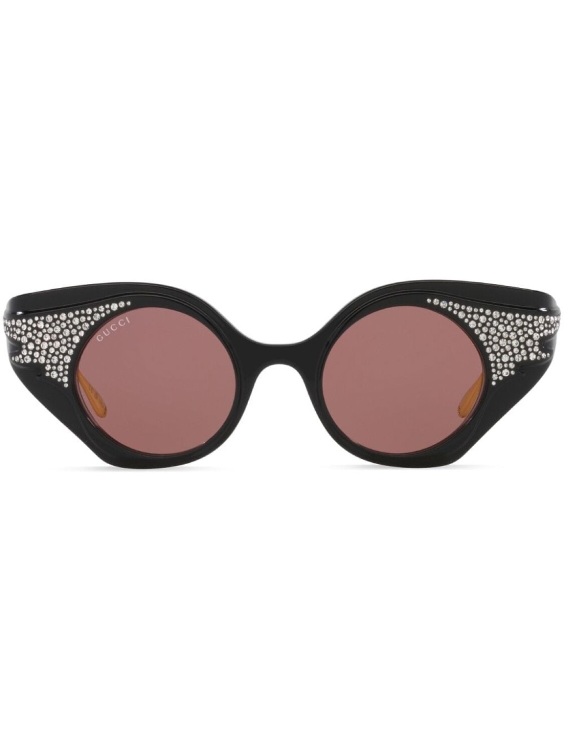 

Gucci Eyewear солнцезащитные очки в оправе 'кошачий глаз' с кристаллами, черный