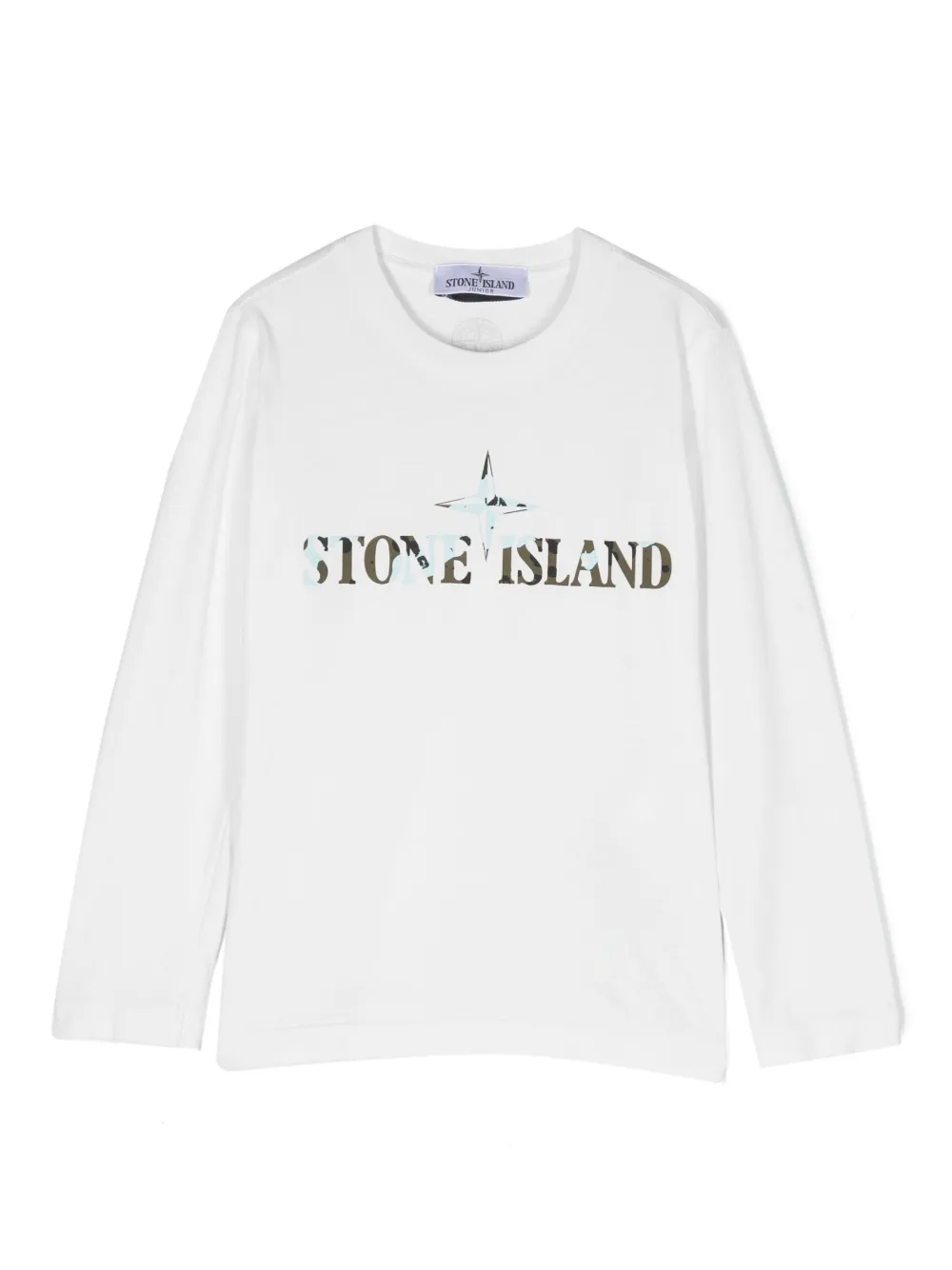 

Футболка с логотипом Stone Island Junior, белый