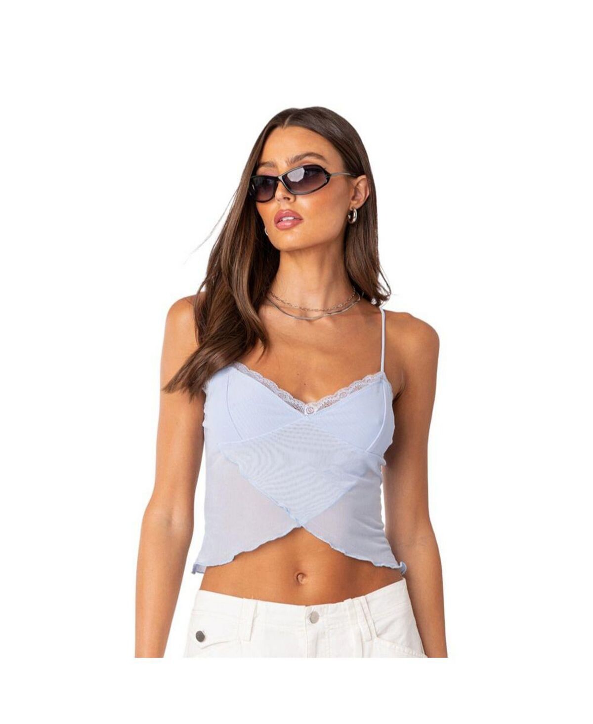 

Женская сетчатая майка-перекресток на бретелях Edikted