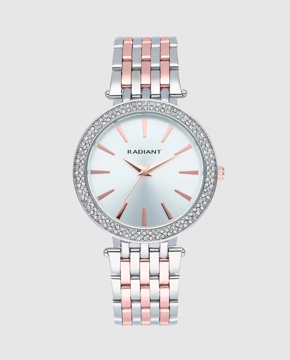 

Женские часы Bianca RA626204 из стали с двухцветным ремешком из розового золота Radiant, серебрянный