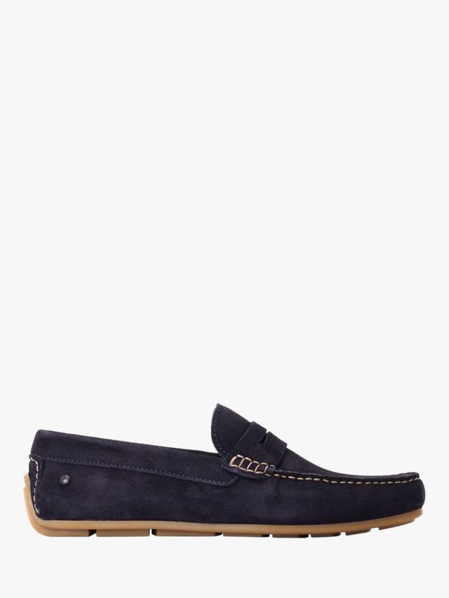 

Туфли для вождения collins suede penny loafer Base London, темно-синий