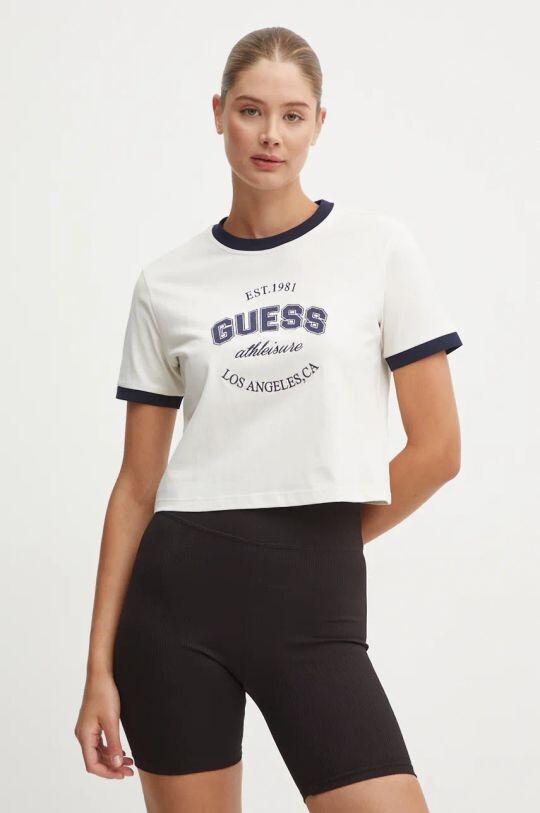 

Хлопковая футболка RAQUELLE Guess, бежевый