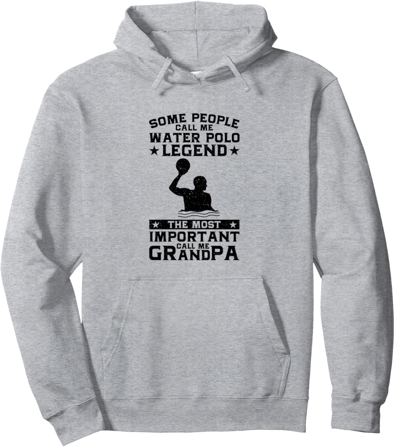 

Толстовка с надписью «Дедушка-игрок в водное поло» Waterpolo Player Grandpa, серый