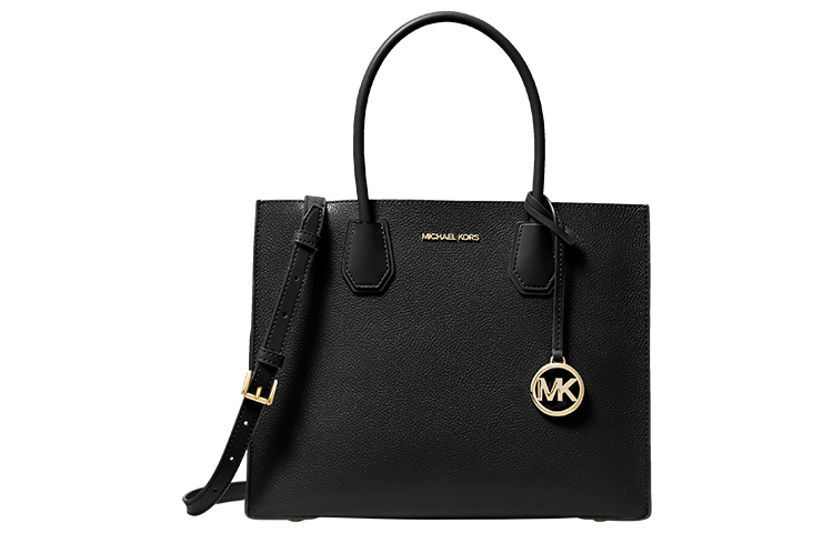 

Сумка-саквояж из спилка кожи женская черная MICHAEL KORS
