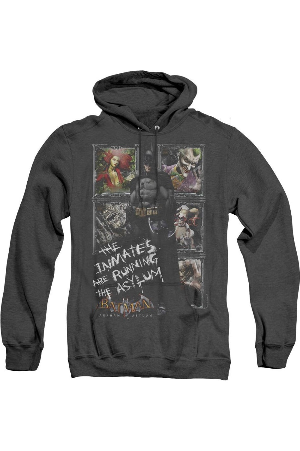 

Batman Arkham Asylum Running The Asylum Толстовка Heather для взрослых / Толстовка с капюшоном Gildan, черный