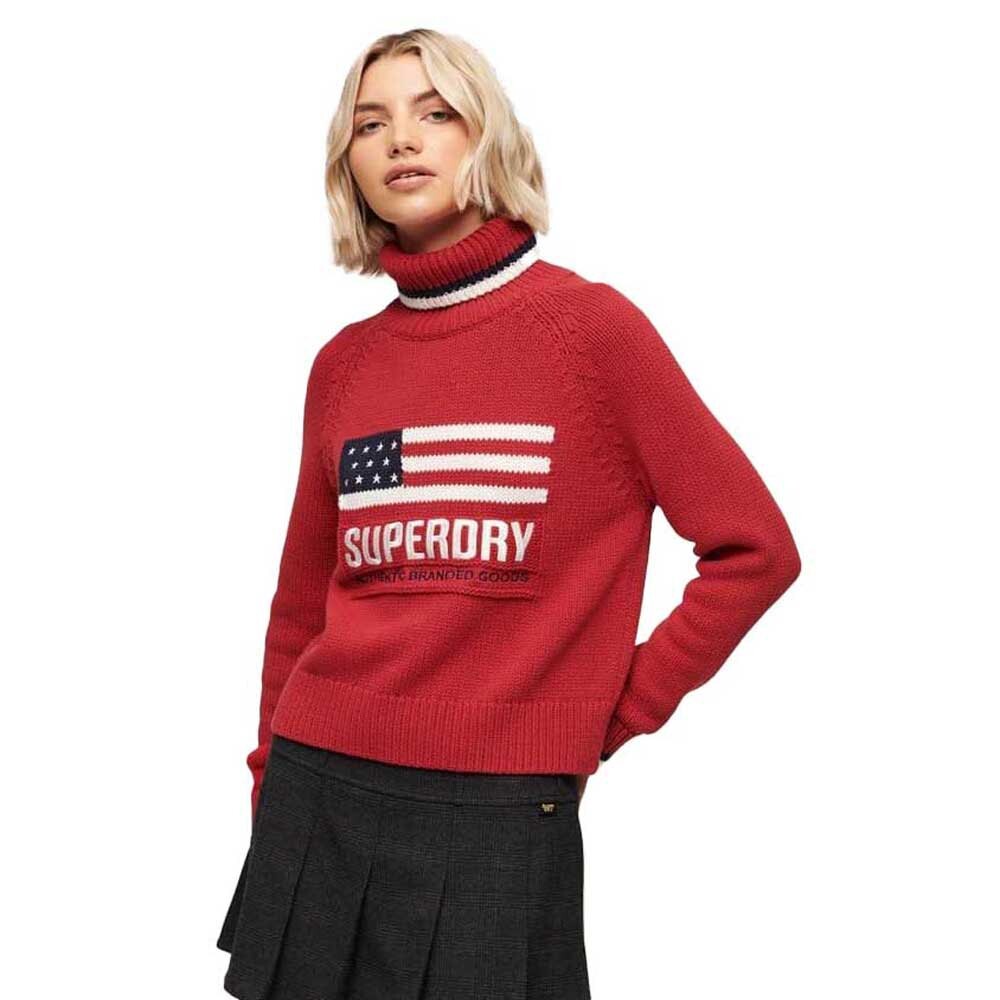 

Свитер Superdry Americana Knit Roll Neck, красный