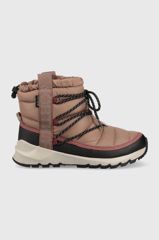 Женские зимние ботинки The North Face THERMOBALL LACE UP WP стеганые на шнуровке, светло-коричневый