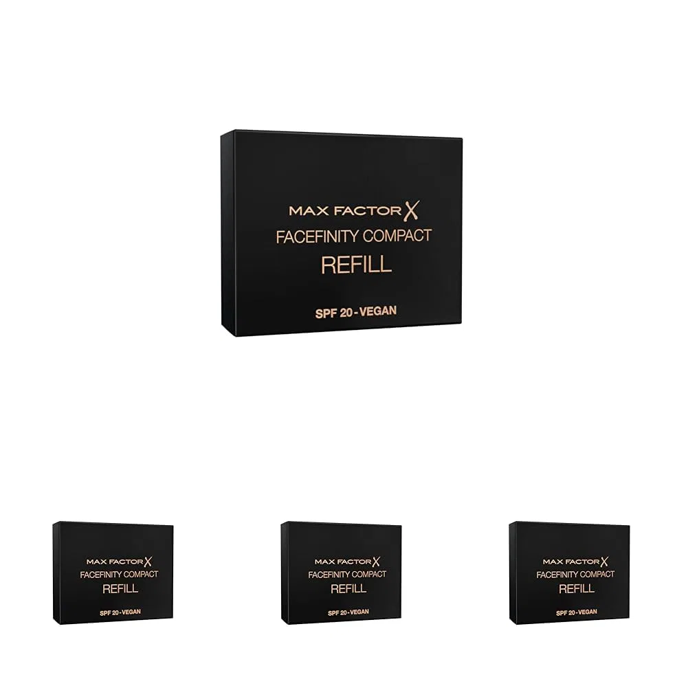Сменный блок компактной тональной основы «Facefinity Compact Foundation» оттенка Porcelain 001 от Max Factor, 4 шт. Max Factor, Refill 001