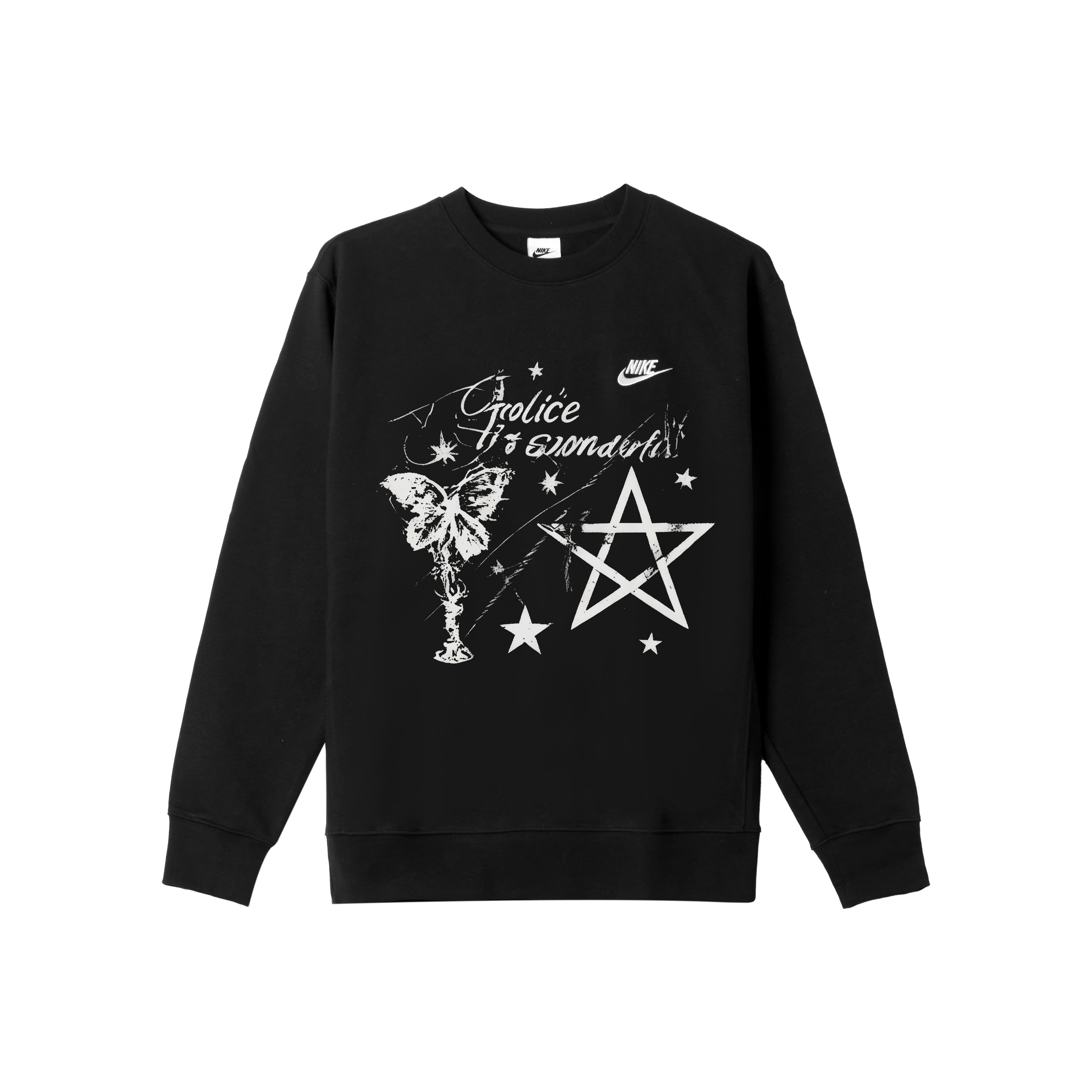 

Nike Свитшот мужской черный с круглым вырезом, умеренно свободный, обычный крой