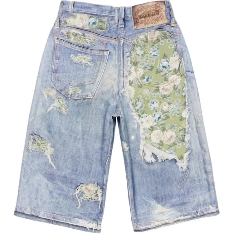 Джинсовые шорты Midsummer Capsule Collection SS26 Acne Studios сине-зеленые — фото 3