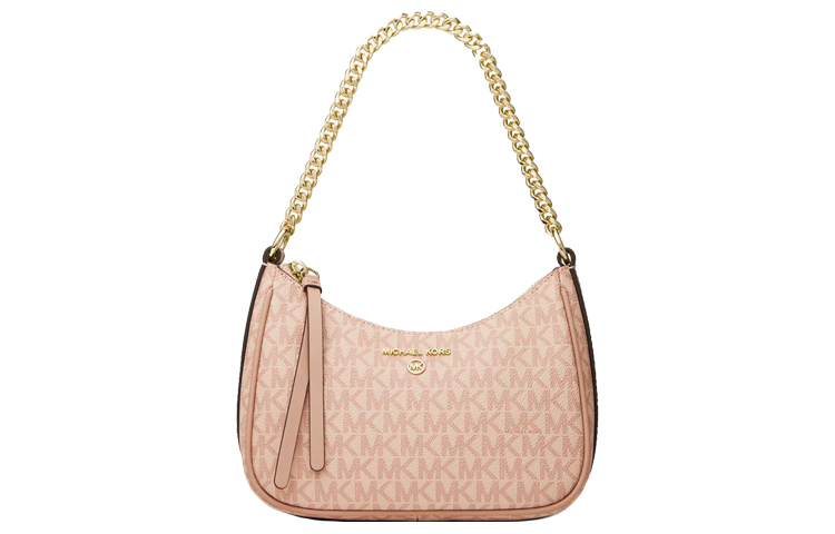 

MICHAEL KORS Сумка-багет из холста с кожей через плечо, женская балетная сумка розового цвета