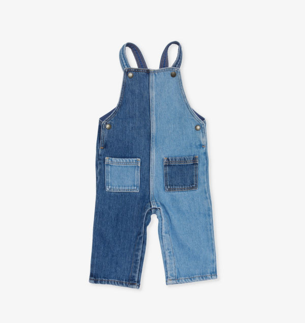 

Лоскутный джинсовый комбинезон 4 месяца-3 года H&M Adorables, синий