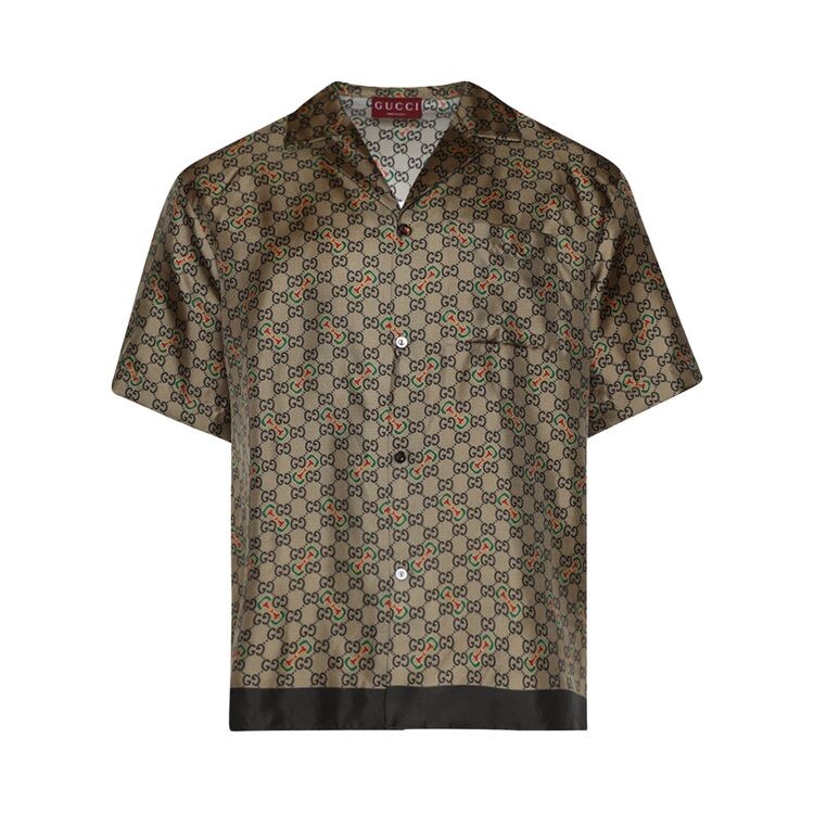 

Рубашка Gucci Monogram Vacation Shirt Green/Gold, зеленый