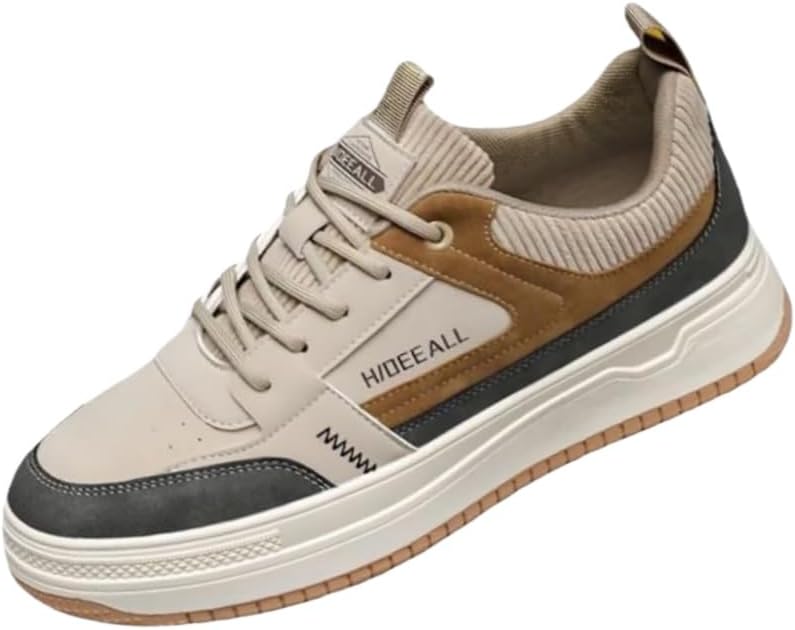 

Мужские низкие кеды для скейтборда - противоскользящие, удобные и прочные спортивные и повседневные модели, подходят для активного отдыха на улице - незаменимы для поклонников уличной моды Fmshi, коричневый