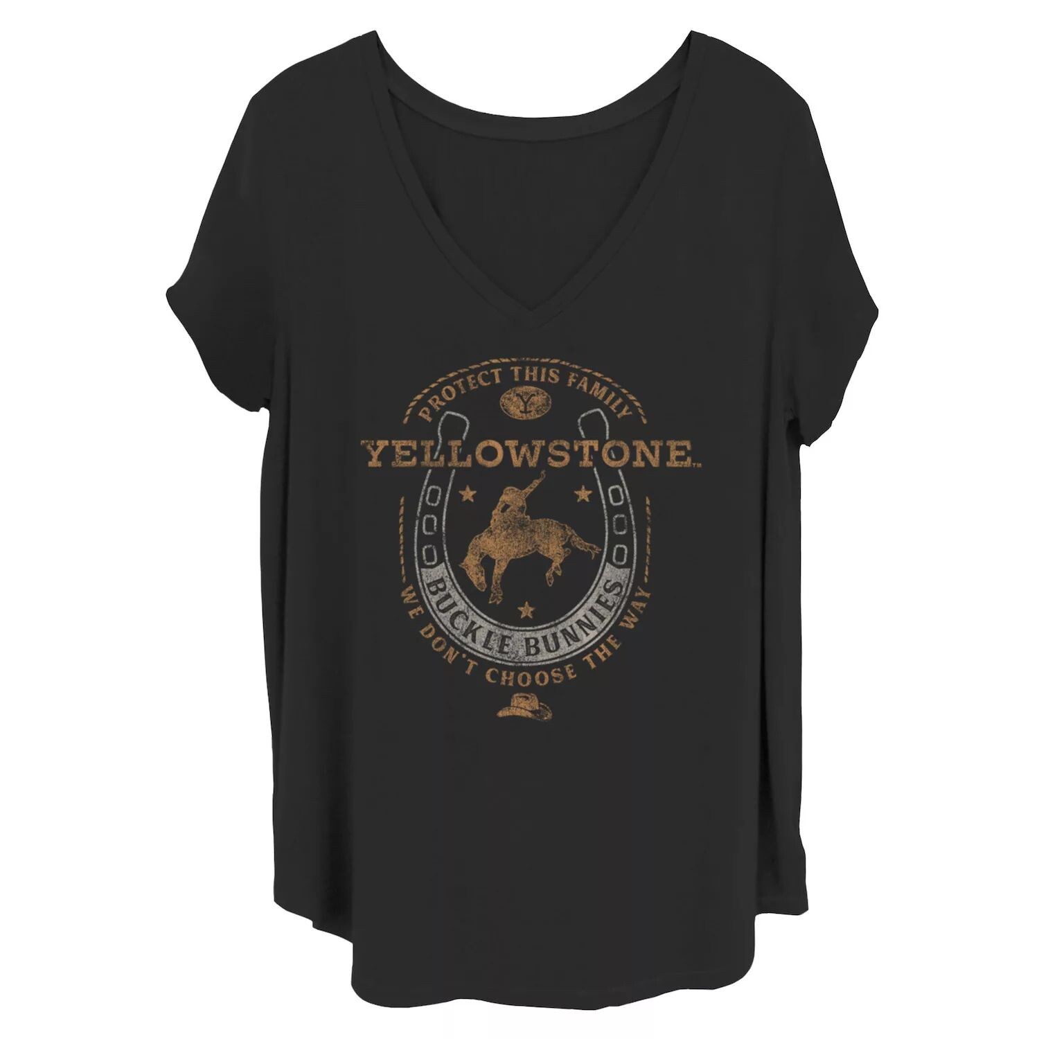 

Футболка Juniors' Plus Yellowstone We Don't Choose the Way с V-образным вырезом и рисунком Licensed Character