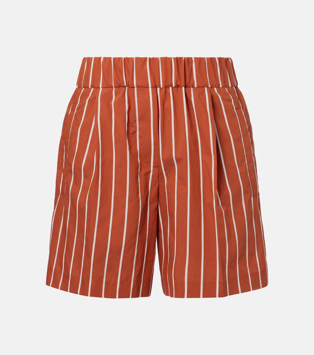 

Полосатые бермуды из хлопковой смеси Brunello Cucinelli, Arancio/Panama