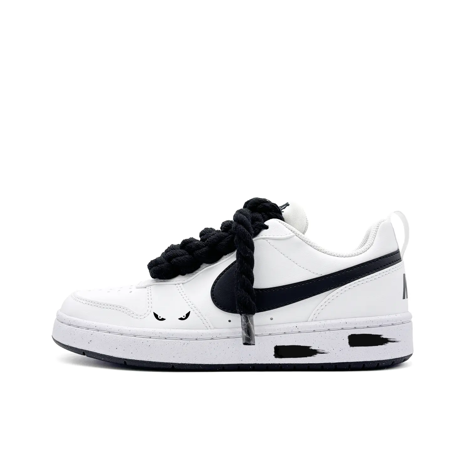 

Nike Кроссовки для скейтбординга Court Borough Black Logo White Dream Low top Kids' Skateboarding Shoes Black White