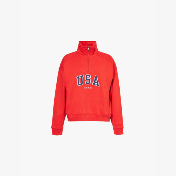 

Oly usa толстовка с высоким воротом из хлопкового джерси Sporty & Rich, красный