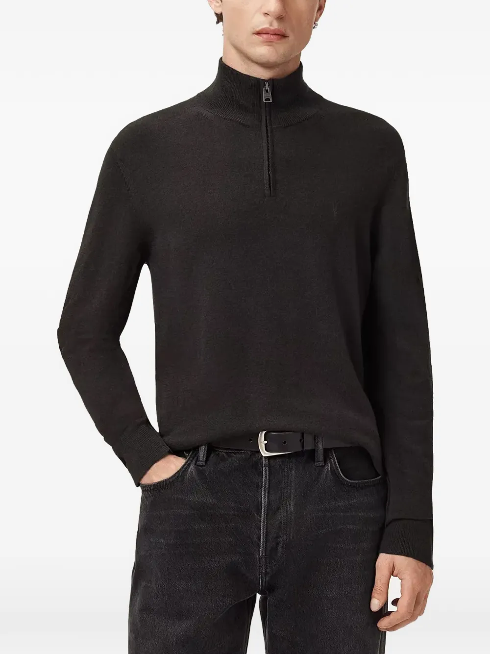 

Свитер с воротником-трубой Kilburn Allsaints, серый