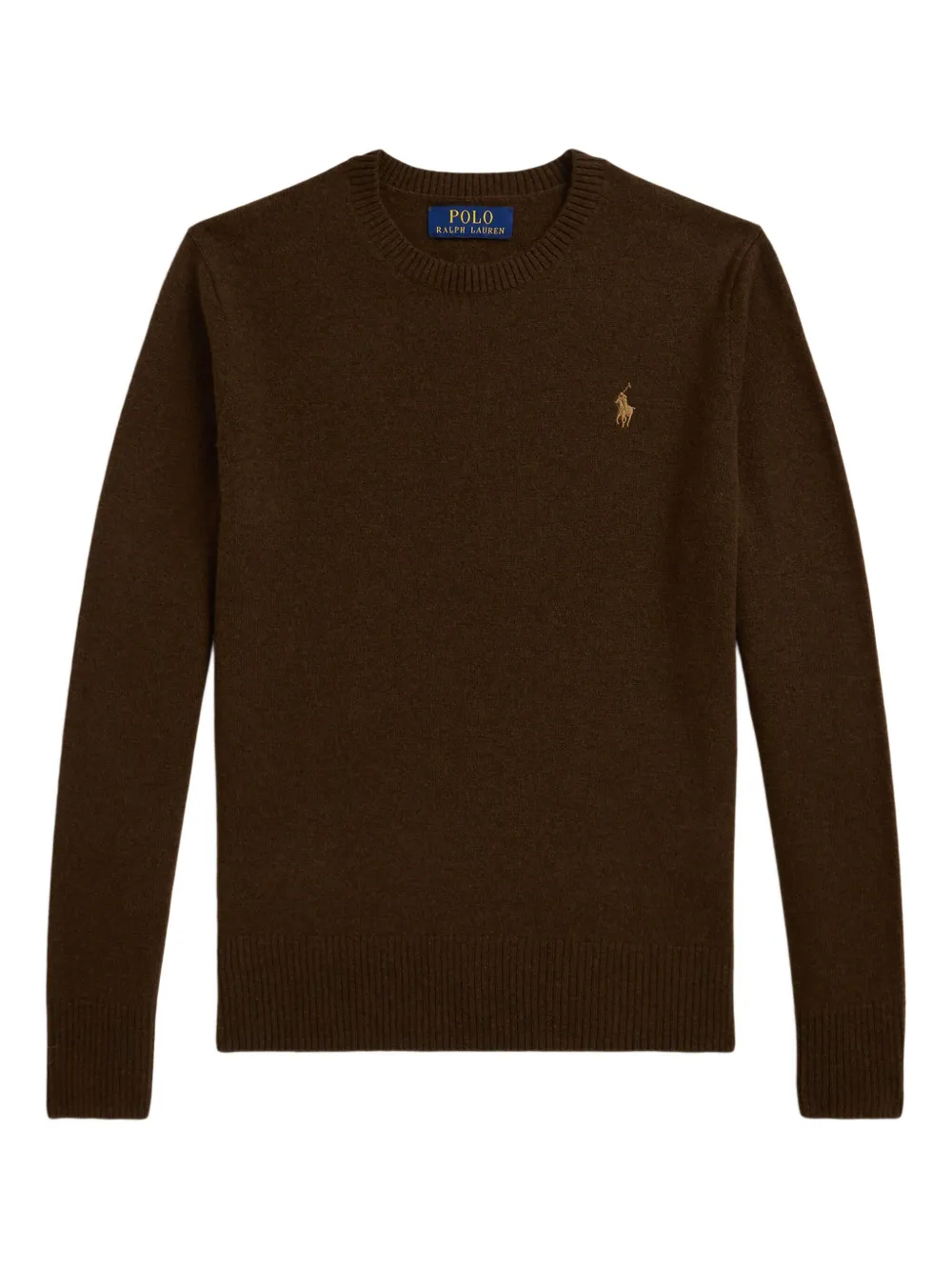 

Шерстяной джемпер с круглым вырезом POLO RALPH LAUREN KIDS, коричневый