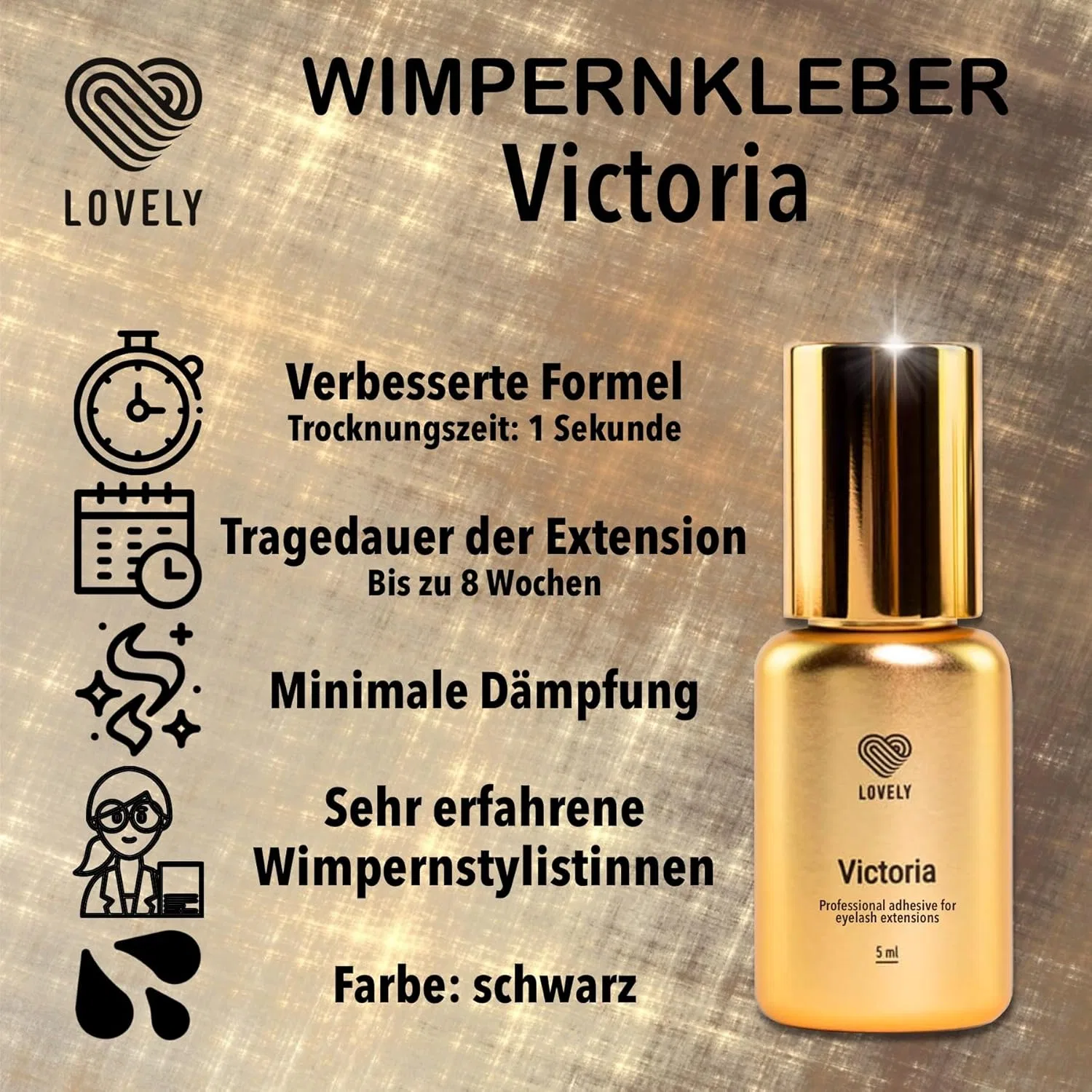 Клей для наращивания ресниц «Victoria» от LOVELY, 5 мл, черный Lovely — фото 3