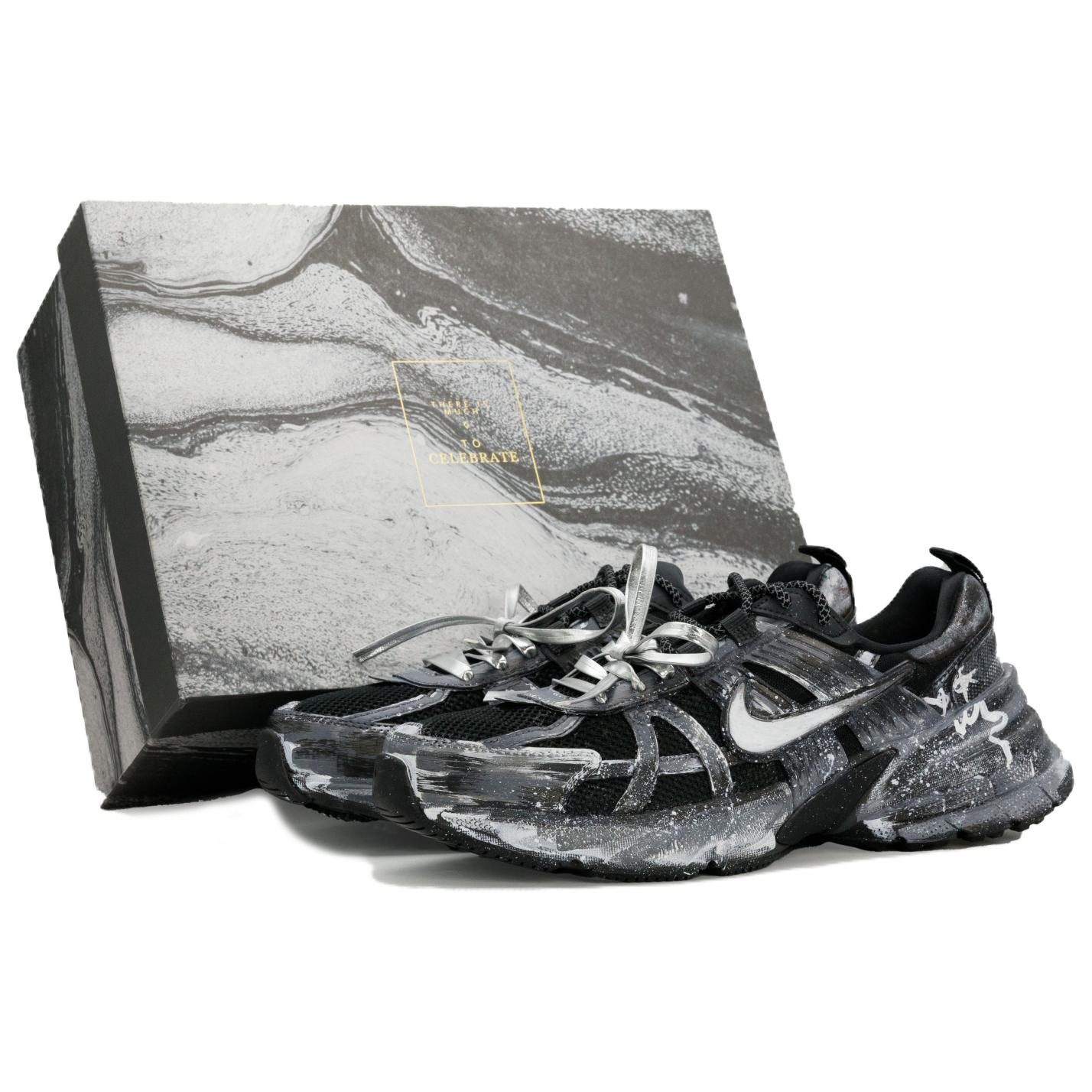 

Nike Кроссовки V2K Run с низким верхом, устойчивые к истиранию, для повседневных тренировок и поездок на работу, черные, мужские