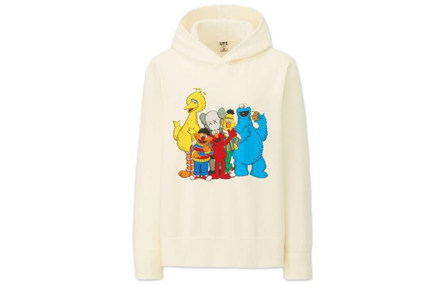 

Sesame Street X Толстовка унисекс белая Uniqlo, белый