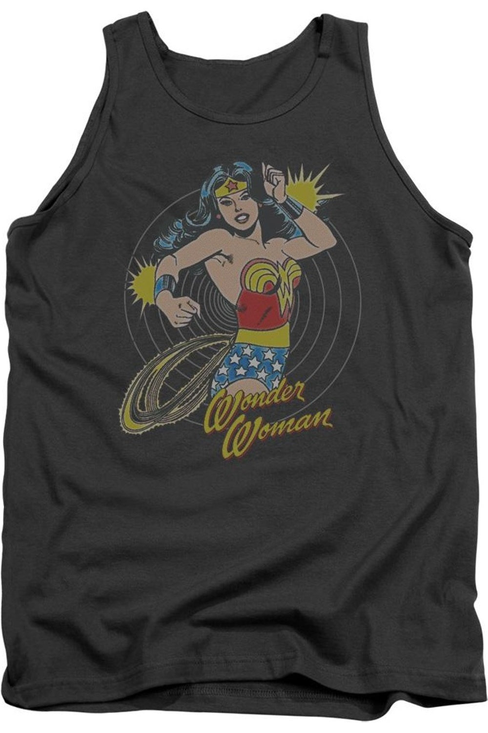 

Майка для взрослых DC Comics Spinning Gildan, цвет charcoal