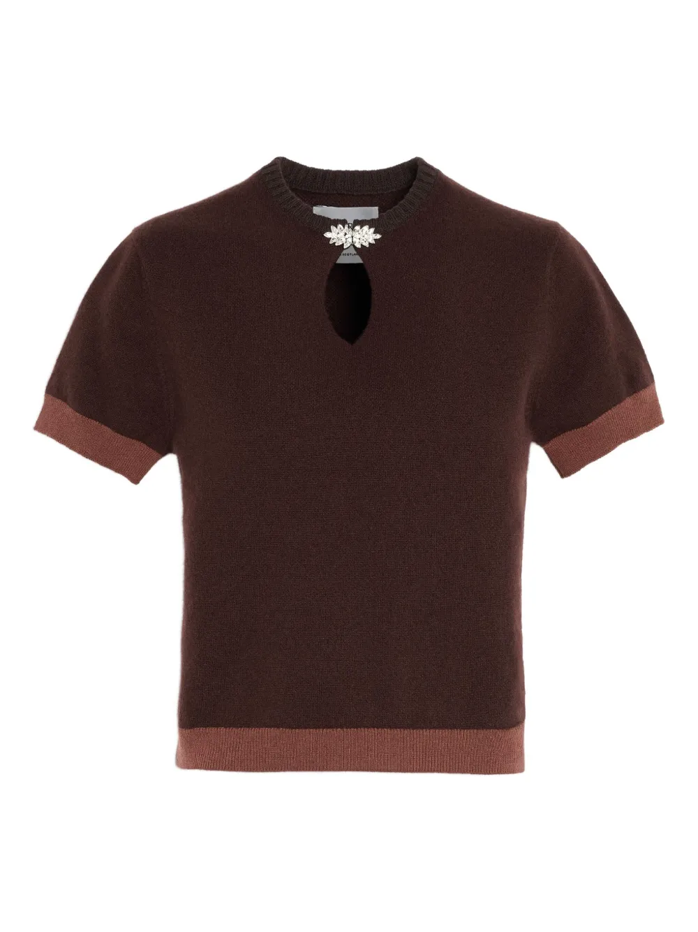 

Кашемировый топ с драгоценными камнями на шее Barrie, коричневый