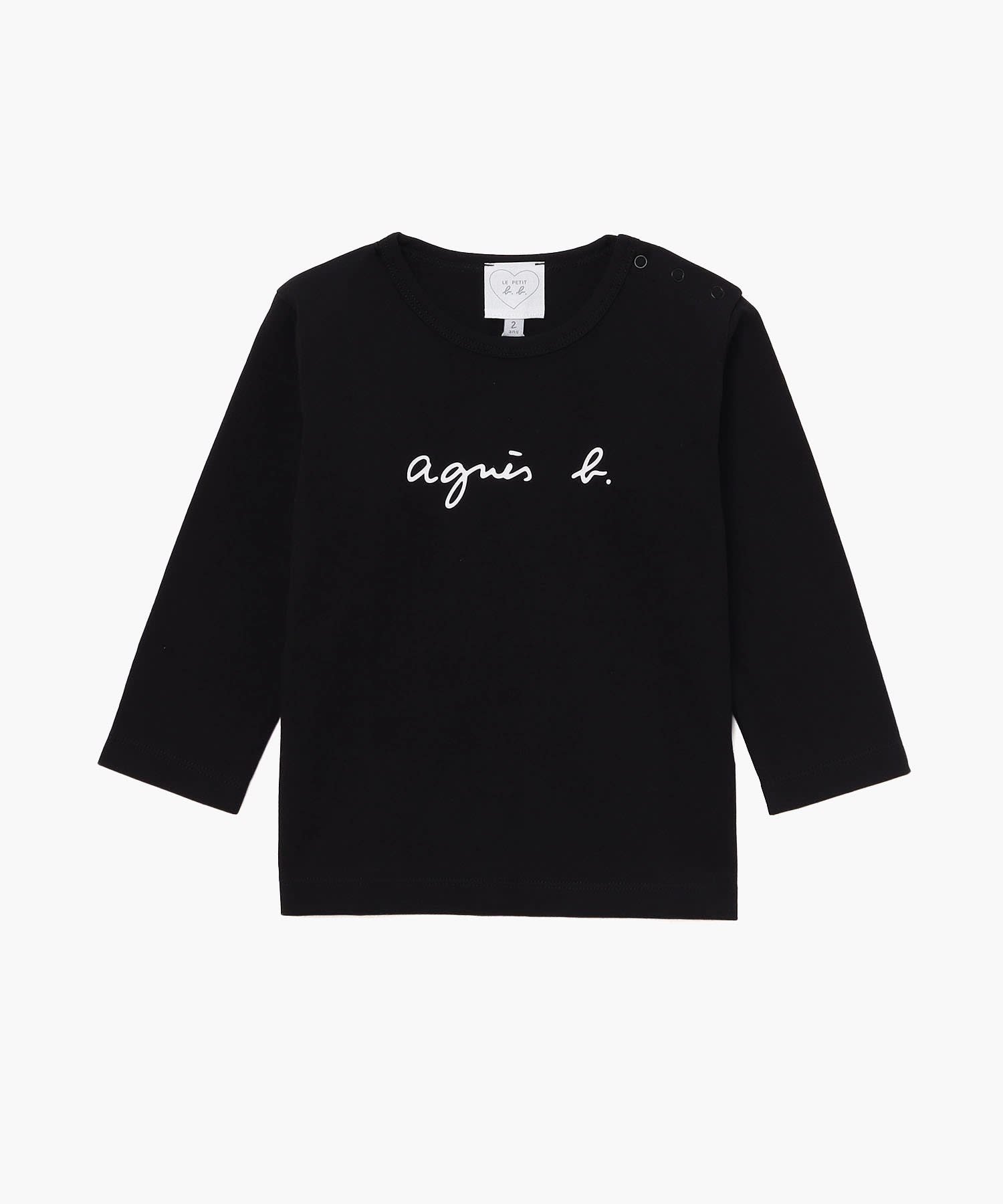 Детская хлопковая футболка с длинными рукавами и логотипом Agnes b. ENFANT, Black