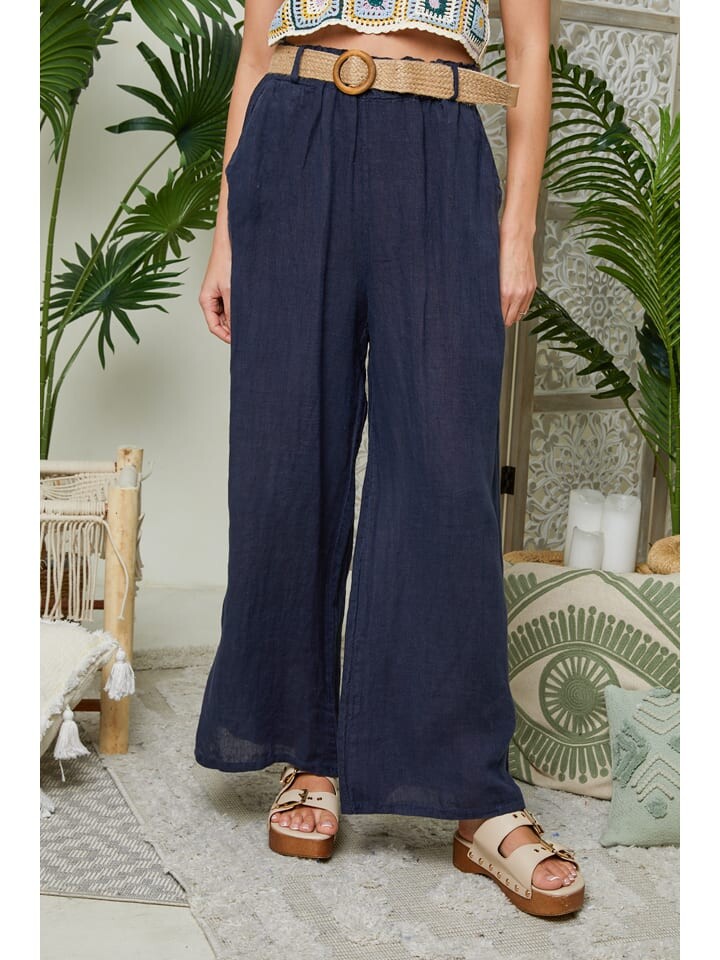 

Тканевые брюки Lin Passion, темно-синий