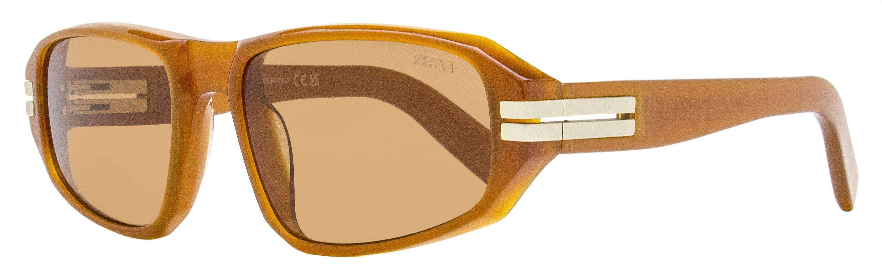 

Мужские солнцезащитные очки Zegna EZ0262 45E прозрачные коричневые 58 мм