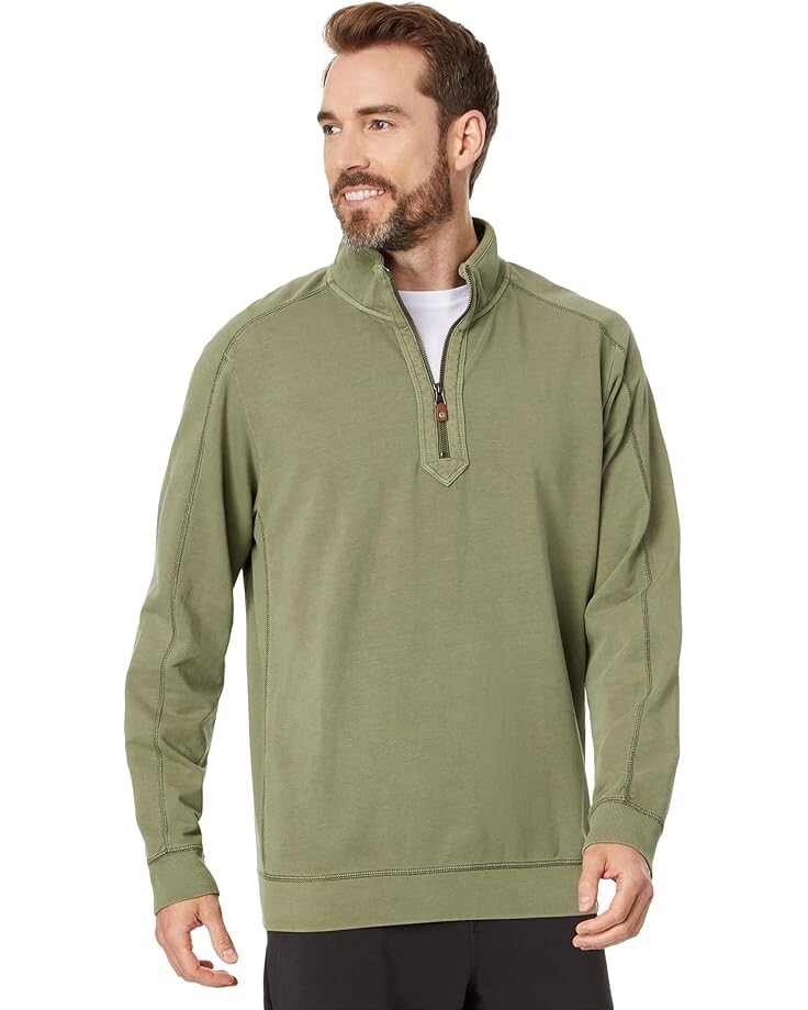 

Толстовка Tommy Bahama Ben And Terry Half Zip, цвет Tea Leaf