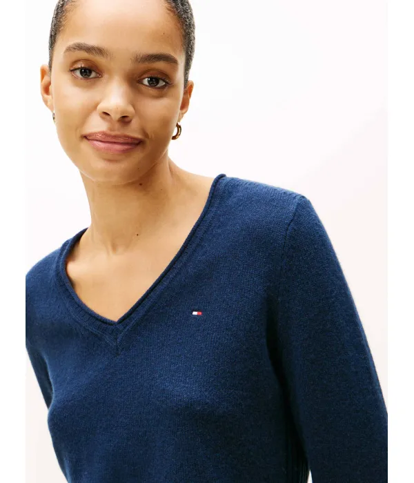 Шерстяной свитер Regular fit Tommy Hilfiger, синий — фото 4