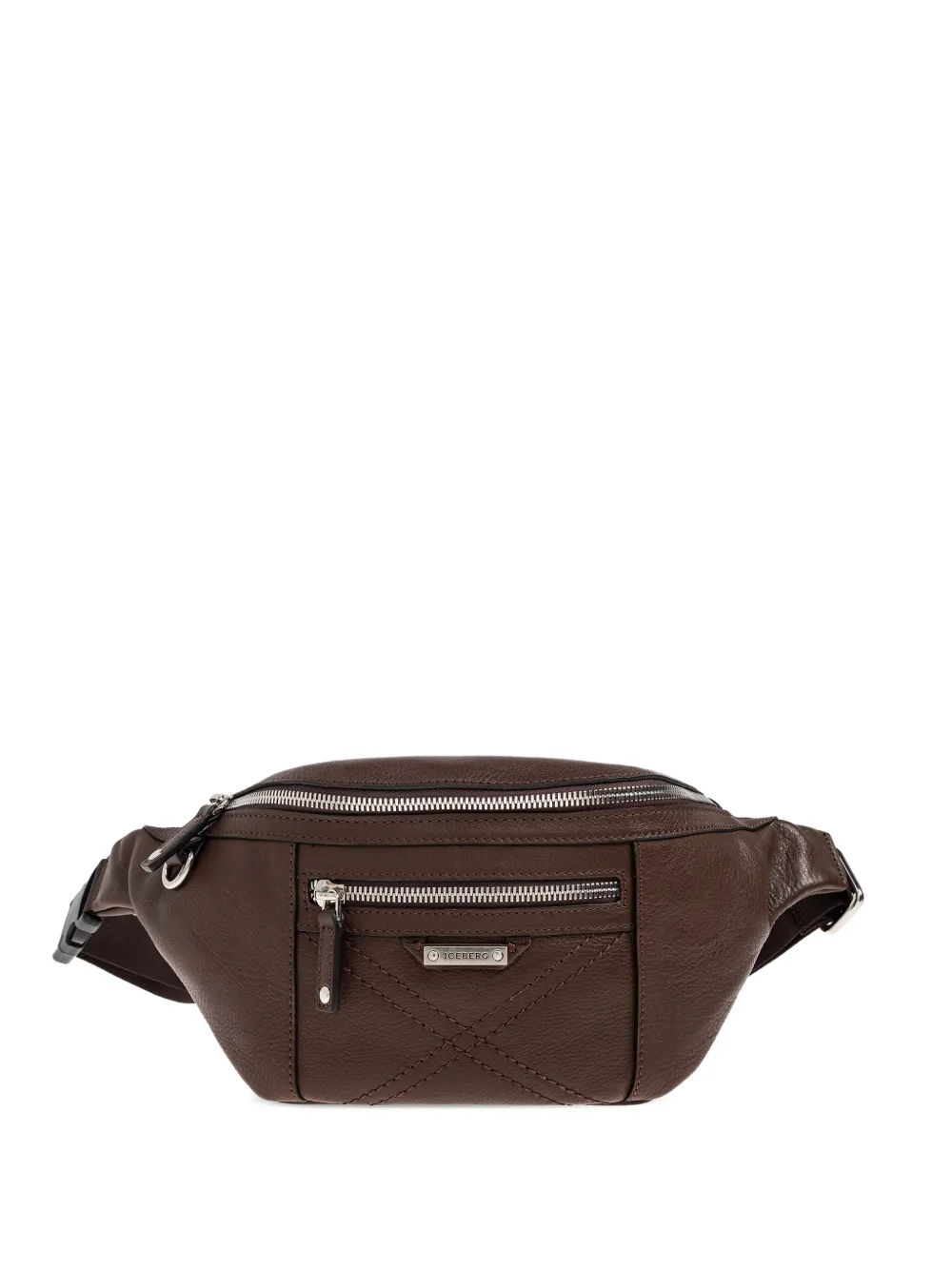

Сумка на пояс из кожи на молнии Iceberg, коричневый