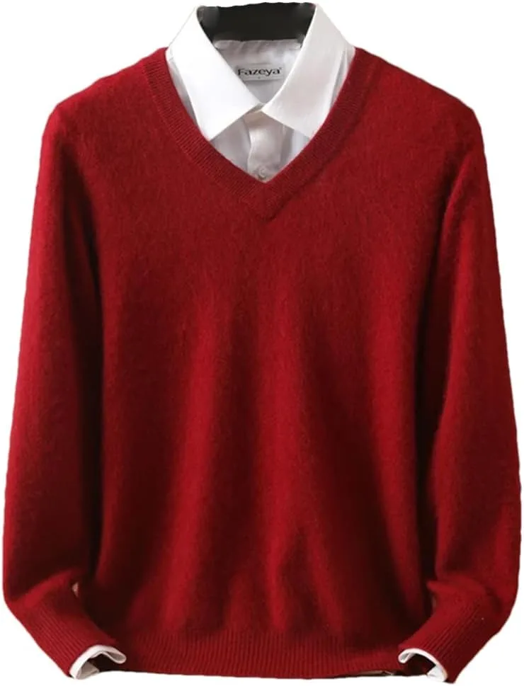 

Мужской свитер V-образным вырезом из кашемировой смеси Hdhdeueh