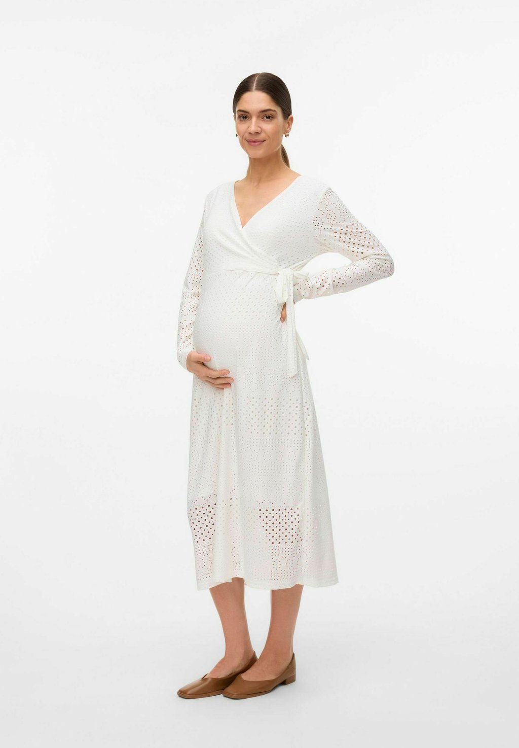 

Повседневное платье MLANGIA TESS LS JRS MIDI MAMALICIOUS, белый