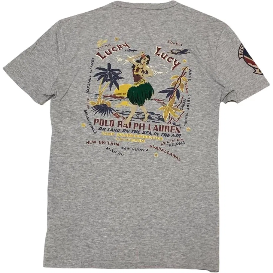 Футболка Custom Slim Fit Polo Ralph Lauren серая — фото 3
