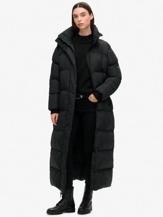 

Удлиненная пуховая куртка макси Superdry, черный