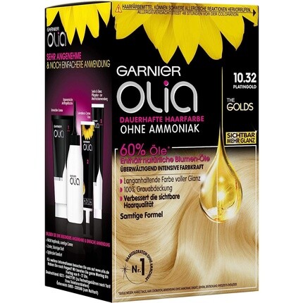 

Перманентная краска для волос Olia Gold 10.32 Platinum Gold 271G, Garnier