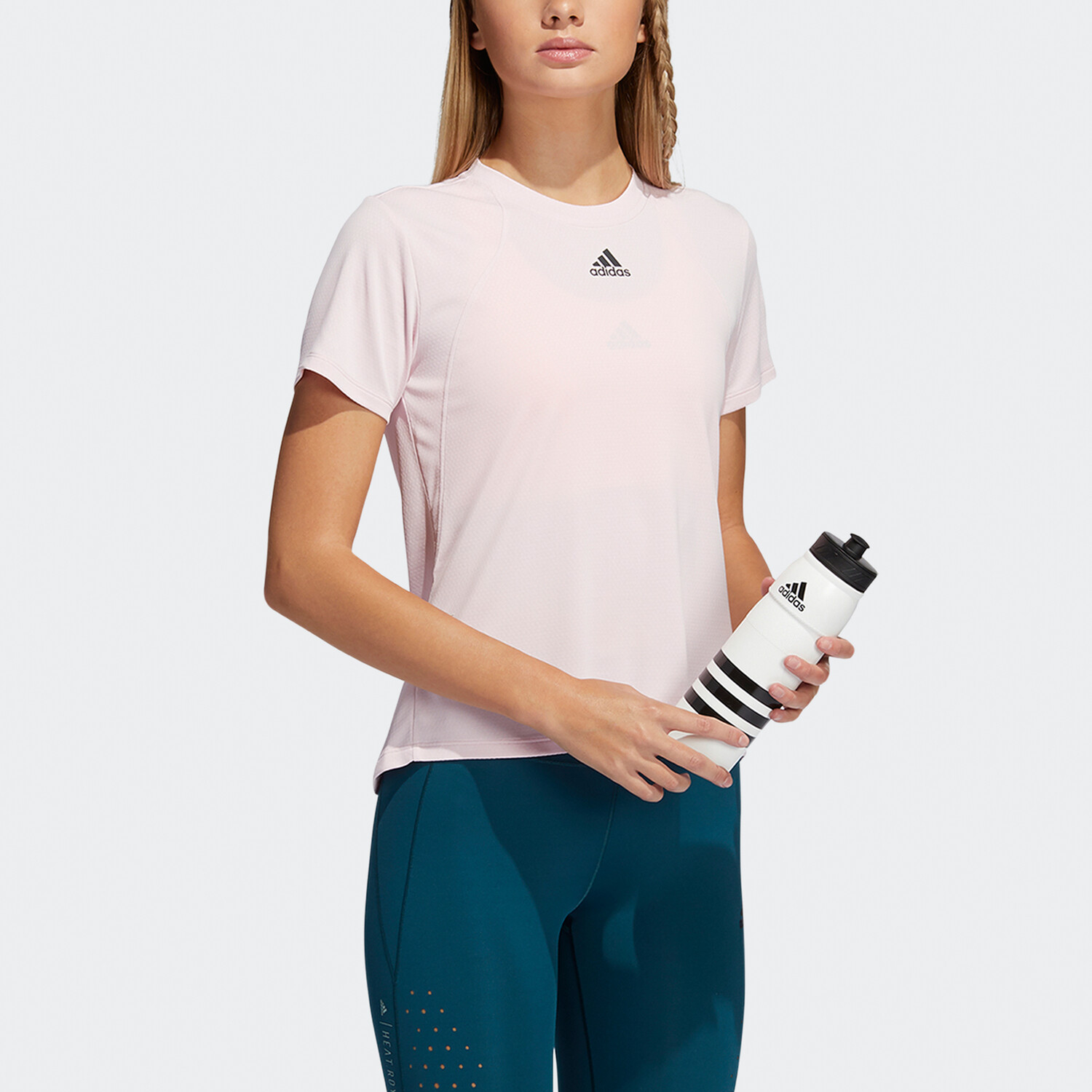 Женская футболка Heatrdy Focus розового цвета Adidas — фото 4