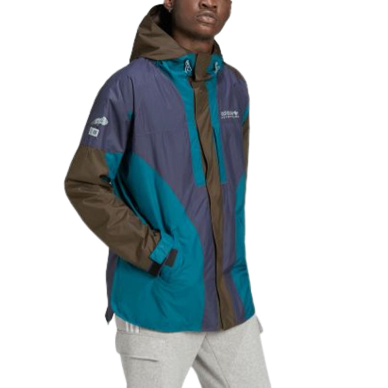 Куртка Men's adidas originals Contrasting Colors Sports Hooded Jacket Green Blue HF4803 — фото 4