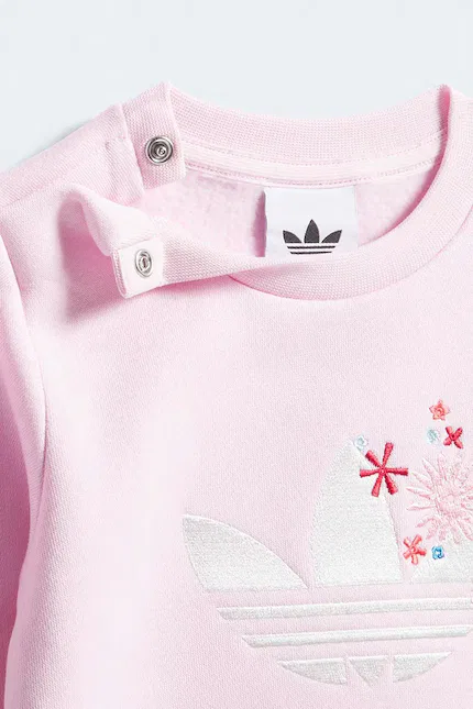 Детский спортивный костюм из трикотажа Adidas Originals, розовый — фото 3