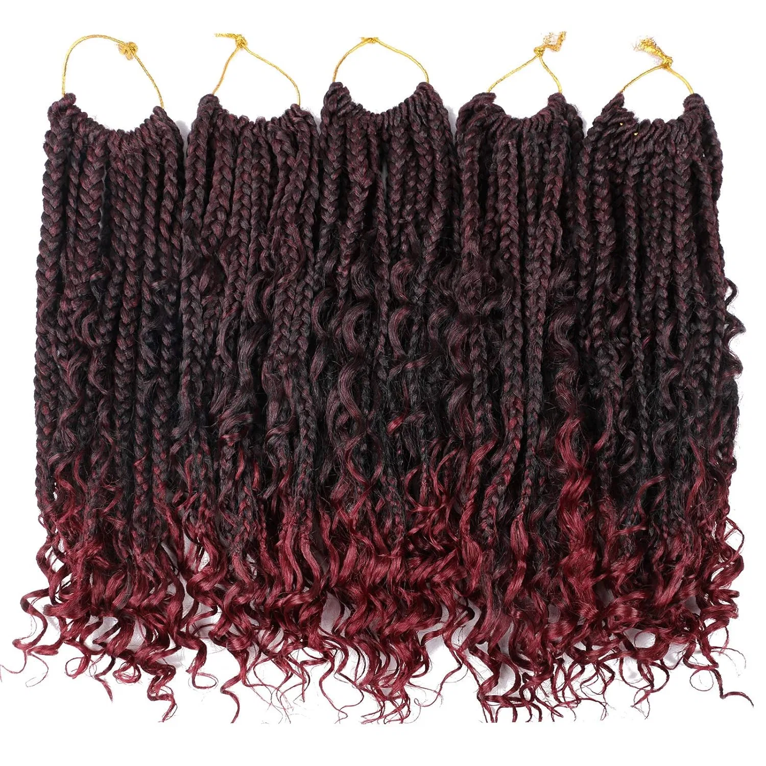 Синтетические косы Box Braids с кудрявыми концами Lmzim — фото 3