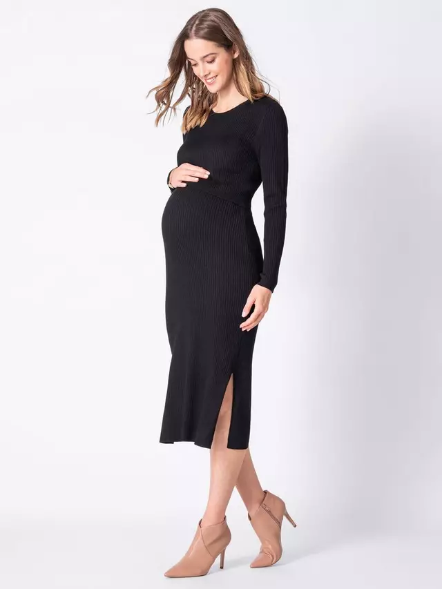 

Платье Seraphine Amaya Ribbed Knit Maternity & Nursing, черный