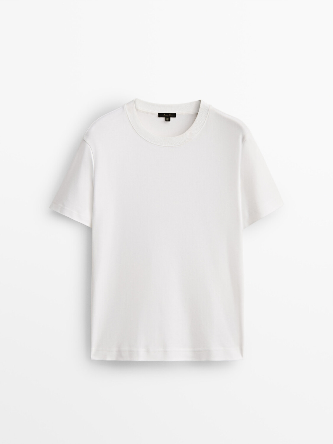 Футболка с короткими рукавами из 100% хлопка Massimo Dutti, кремовый
