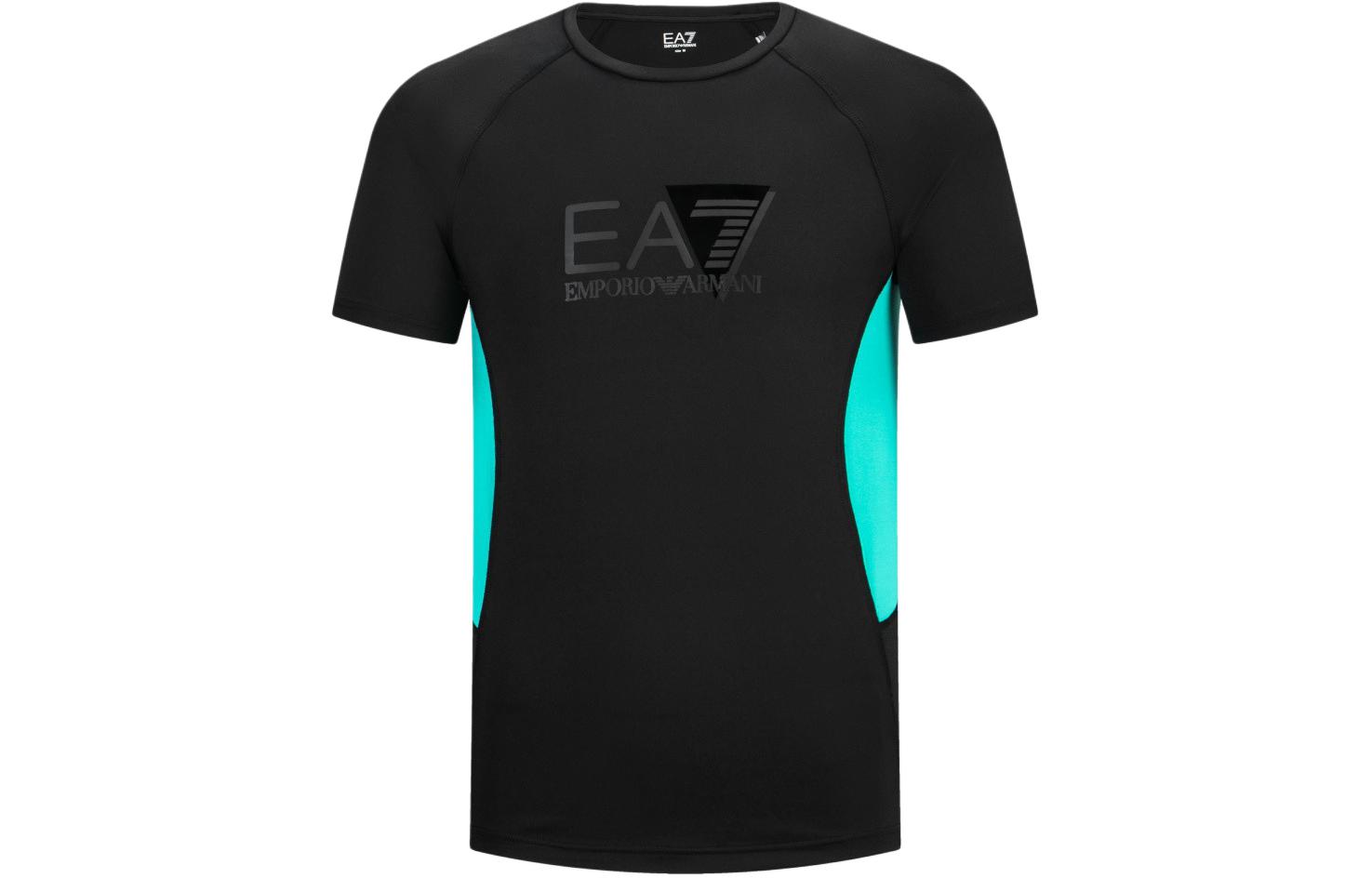 EMPORIO ARMANI Футболка EA7 SS24 мужская черная — фото 3