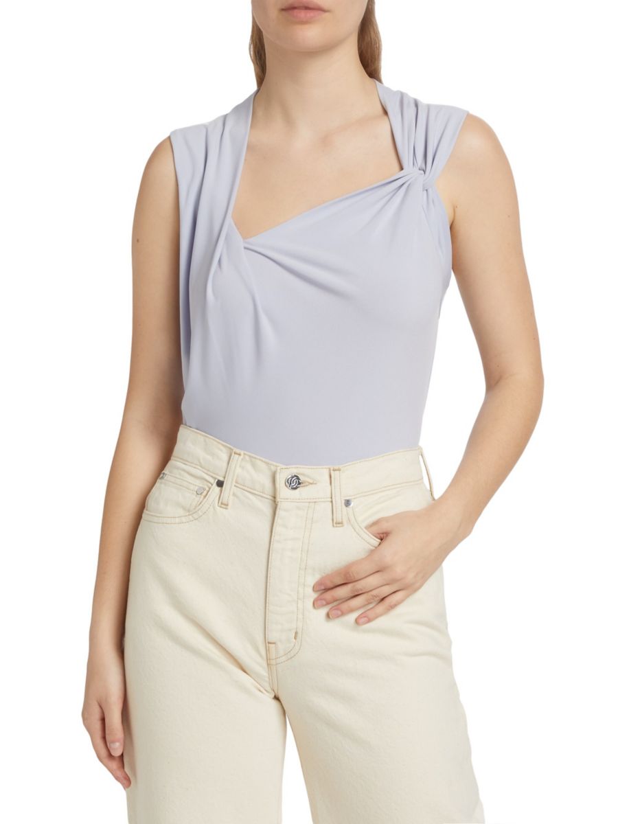 

Асимметричный драпированный топ Alya Derek Lam 10 Crosby, цвет Periwinkle